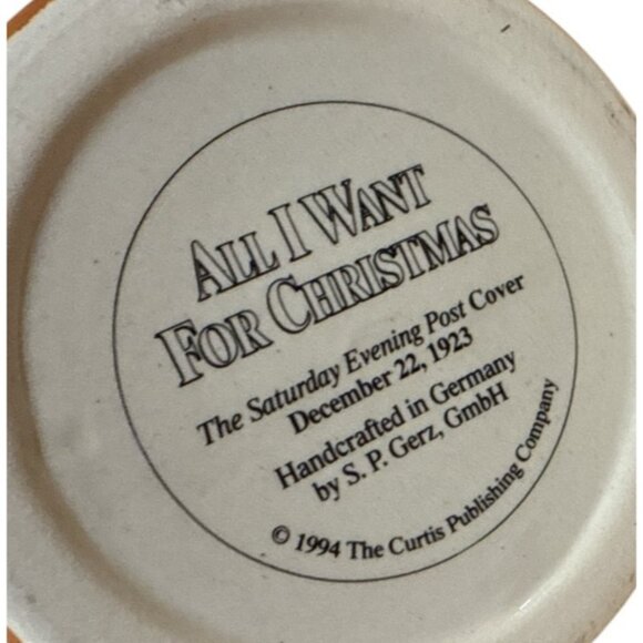 1994 Saturday Evening Post Christmas Collector Lidded Stein 10.75" S.P. GERZ NIB - Picture 8 of 9
